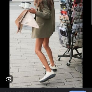 Zara oversized shoulder pad blazer